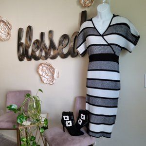 Black Silver White Sweater dress